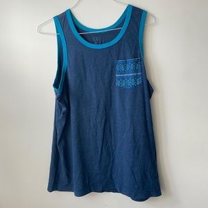 Blue pocket tee tank top